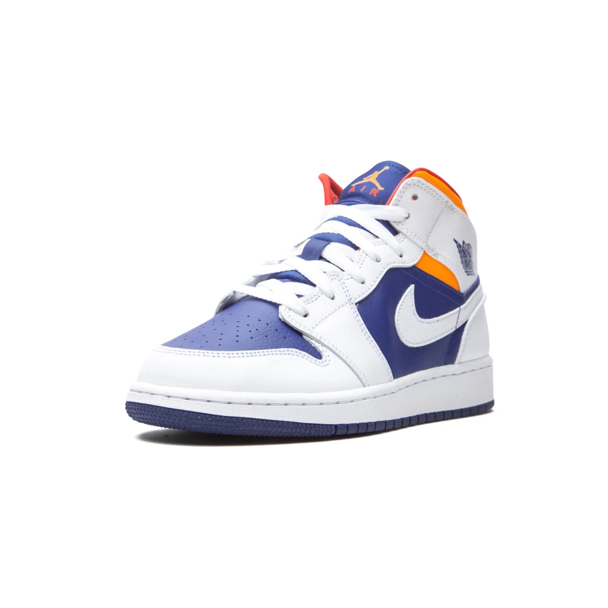 Jordan 1 Mid White Laser Orange Deep Royal Blue (GS)